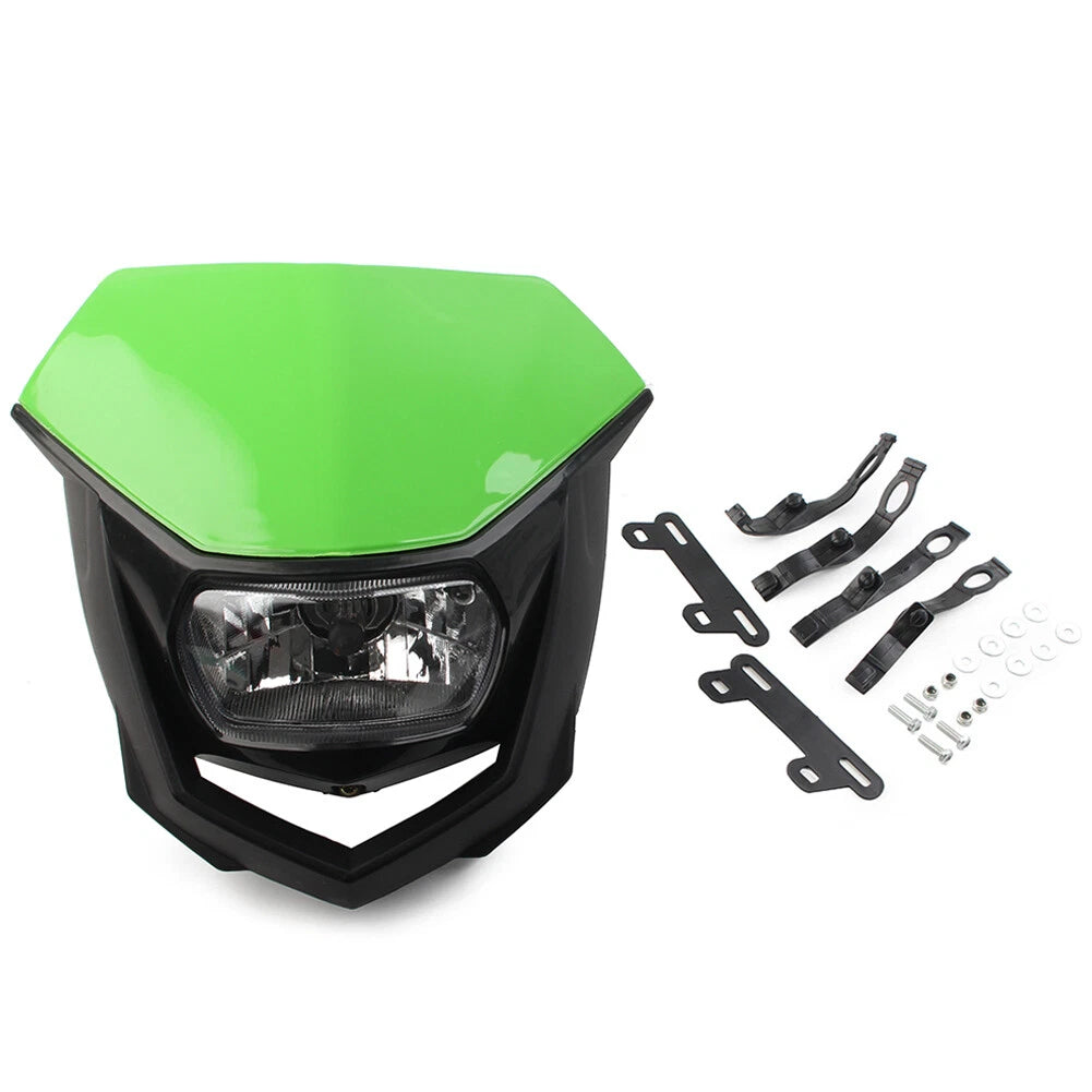 1 Pcs Green Universal Headlight for Supermoto Dirt Bike