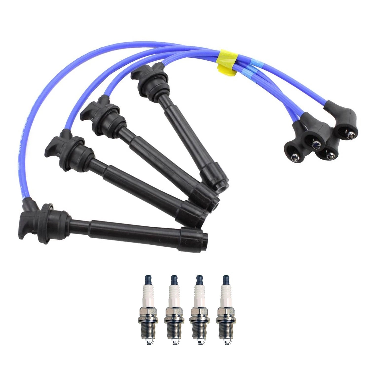 NGK Wire Set & Denso 4 Iridium TT Spark Plugs Kit for Hyundai Elantra (2001–2006)
