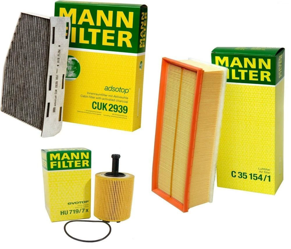 Mann Oil Air Carbon Cabin Filter Kit for Audi A3 VW Beetle Golf Jetta (TDI Diesel)