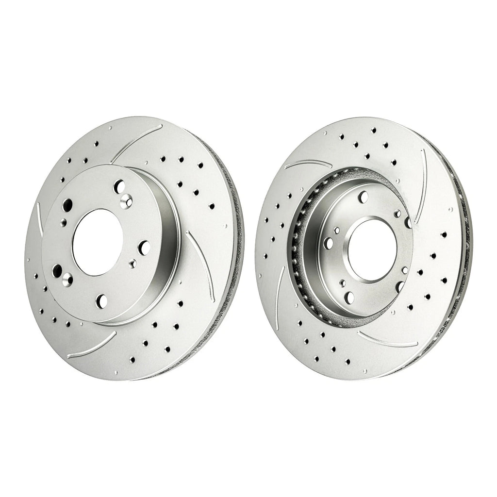 Front Drilled Slotted Rotors Ceramic Pads Kit for Honda CR-Z (2011–2015)
