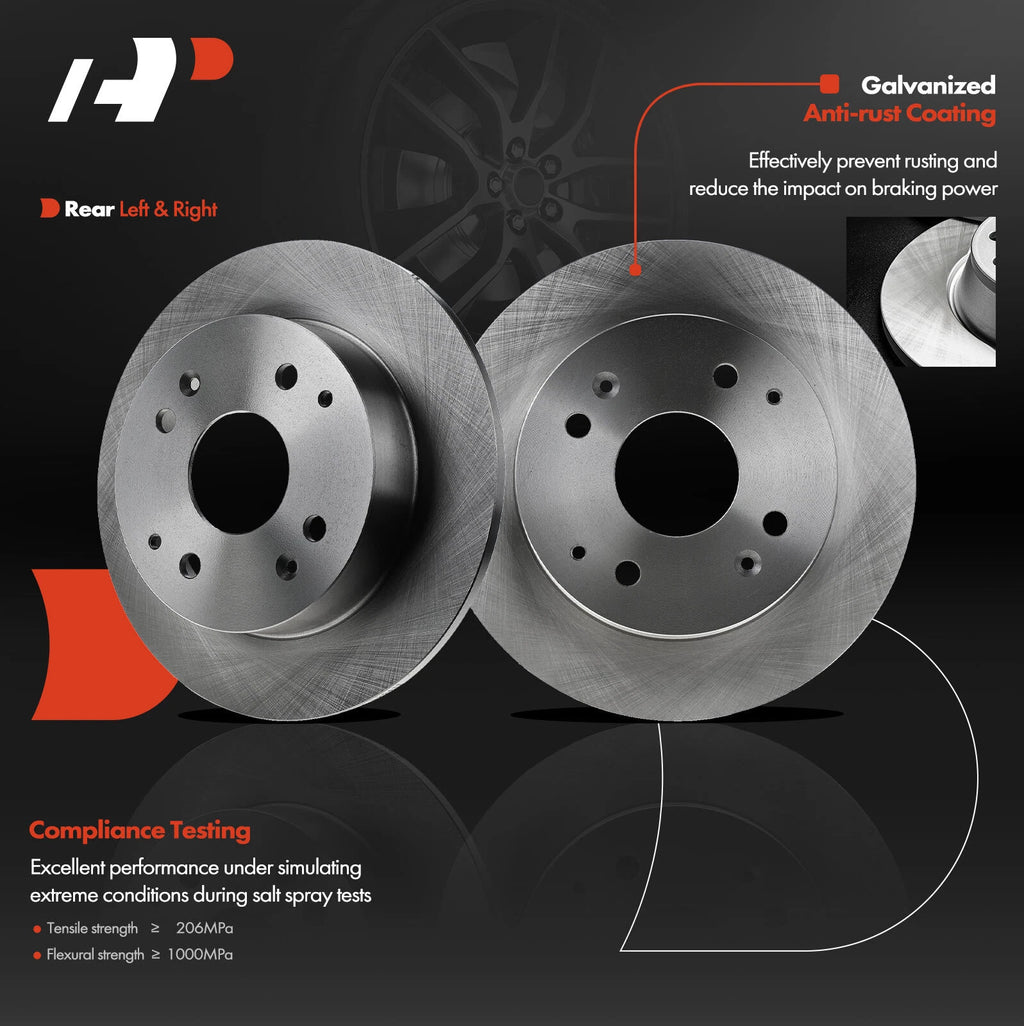 Rear Disc Brake Rotors & Ceramic Pads for Honda Accord (1998–2002)