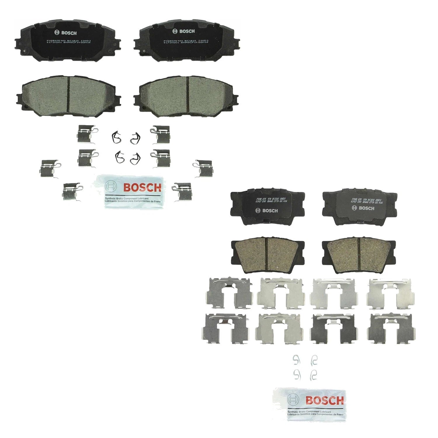 Set of 4 Bosch QuietCast Ceramic Brake Pads for Lexus HS250h, Toyota RAV4