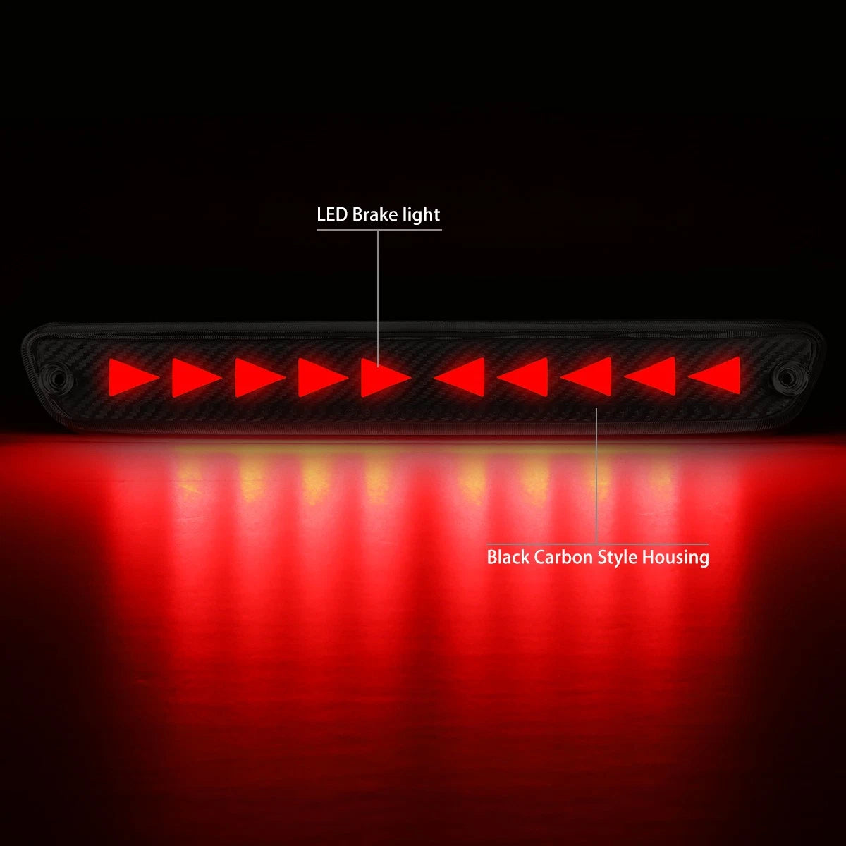 Chasing Triangle LED Carbon 3rd Brake Light for Colorado Canyon (2004–2012)