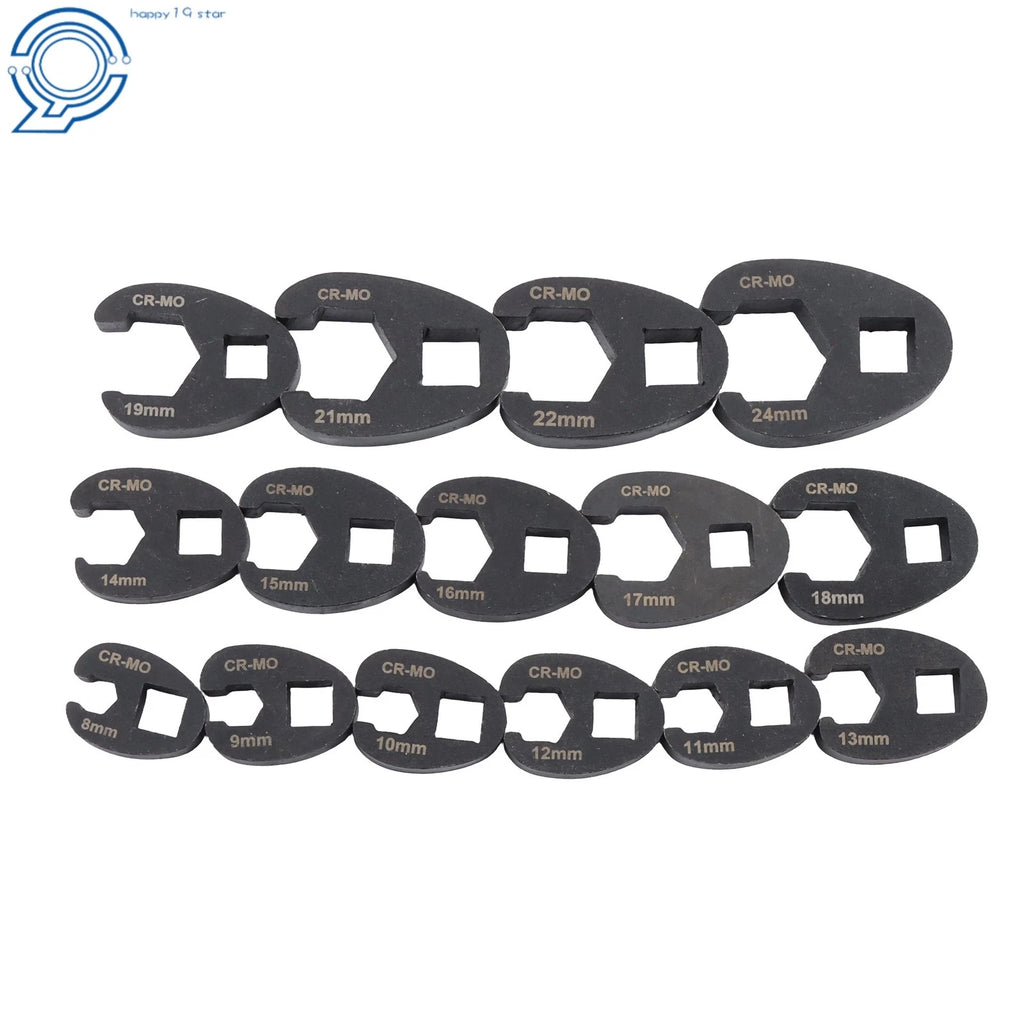 15-Piece Crowfoot Wrench Set for Automotive (Universal Fit)