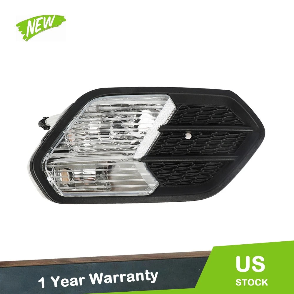 Bumper Fog Light Right Side for Ford Escape (2017–2019) Halogen, Black Cover