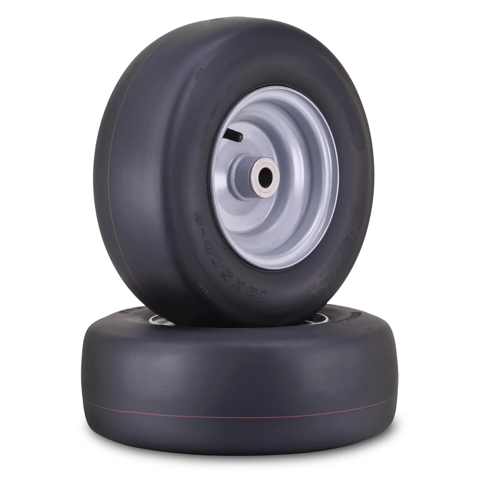 2X Lawn Mower Tire 13X5-6 with 3/4" Bushing & 3" Center Hub (Silver)