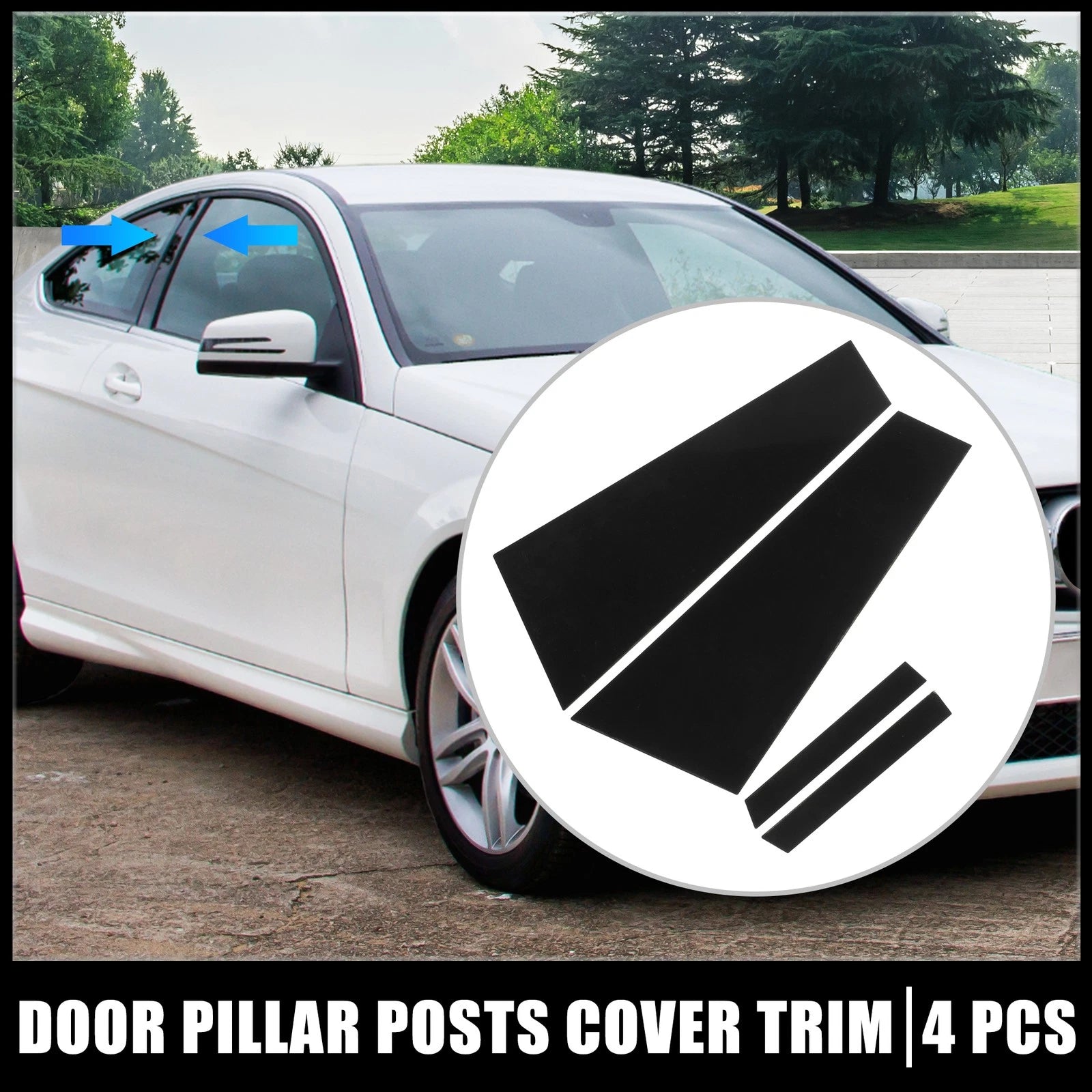 Set of 4 Door Cover Panel Trim Pillar Posts Stickers for Mercedes-Benz CLS 