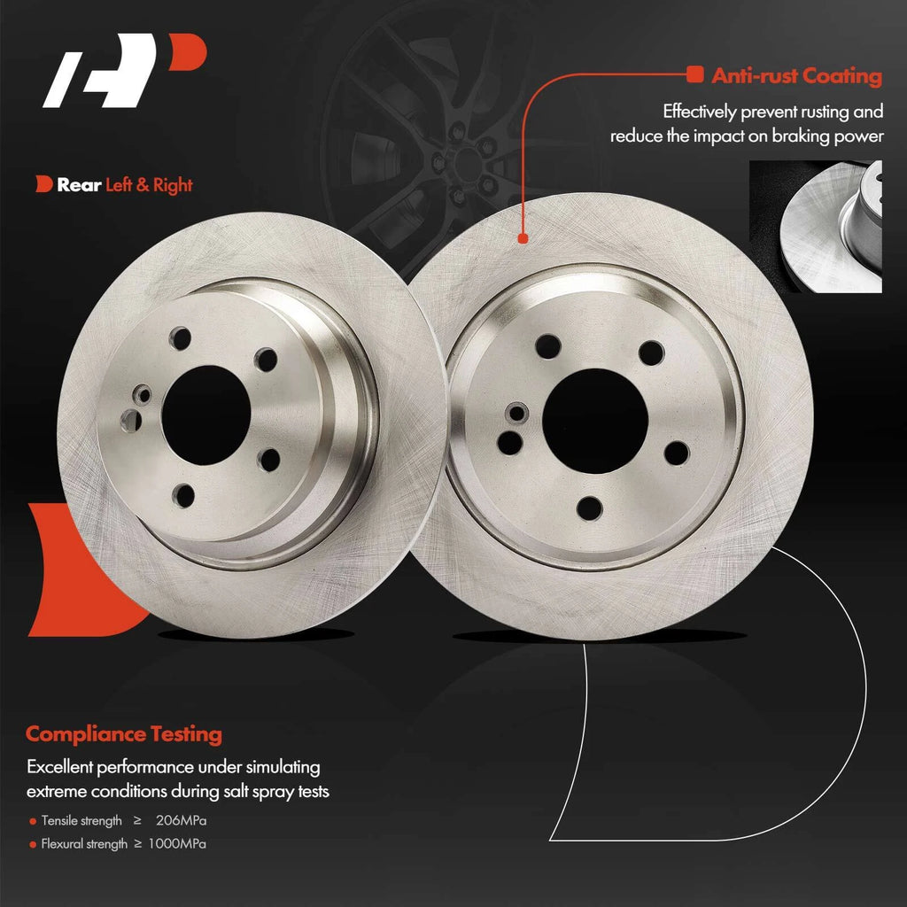 Rear Disc Brake Rotors & Ceramic Pads for Mercedes-Benz E250 (2014–2016)
