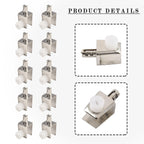 Pack of 10 Zinc Alloy Shelf Bracket Pegs for Adjustable Glass Clamps