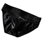 Set of 4 Solid Color Satinlike Ice Silk Briefs Underwear Bulge Pouch