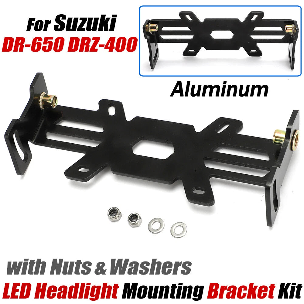LED Headlight Mounting Bracket & Lock Nuts Kit for Suzuki DRZ400 DR-650