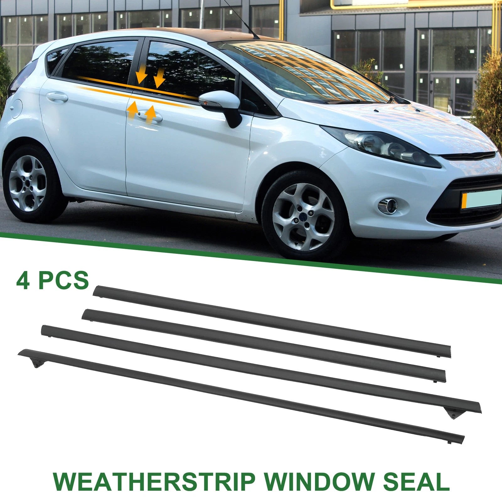 Set of 4 Weatherstrip Window Seal No.DK5150650C for Ford Fiesta (2009–2013)