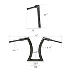 20" Rise 2" Hanger Handlebar with Risers for Harley Sportster 883 1200 (2004–2023)