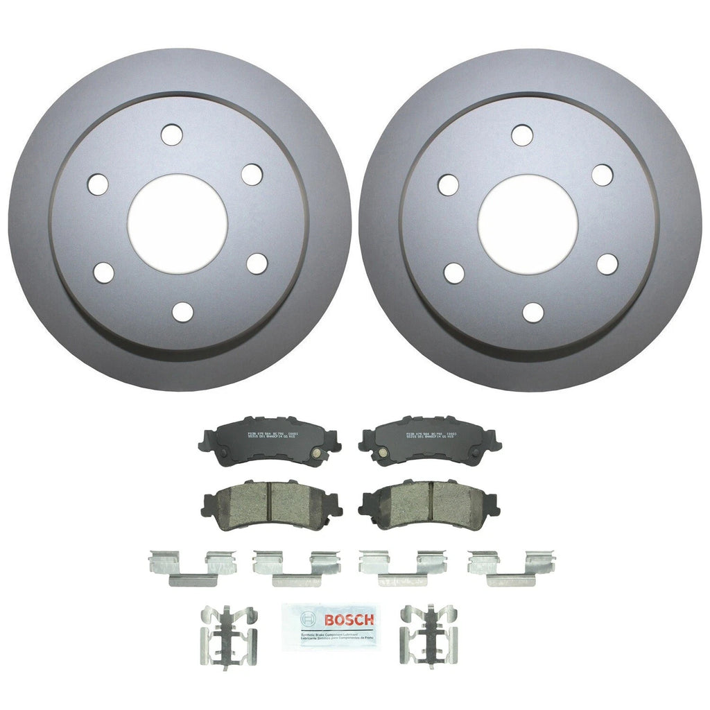 Rear Brake Kit 325mm Rotors & Bosch QuietCast Pads for Chevrolet GMC