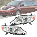 Set of 2 Projector Headlights for Toyota Sienna (2011–2013) Halogen