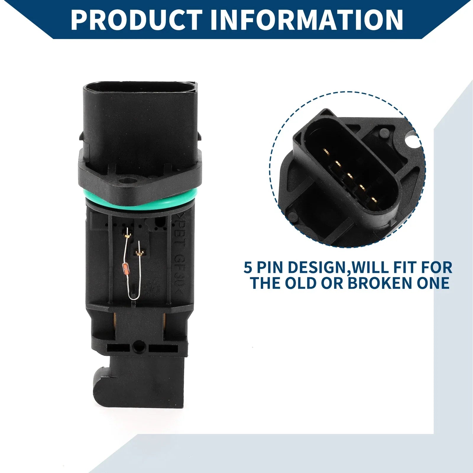 1 Pcs MAF Mass Air Flow Sensor for BMW Black