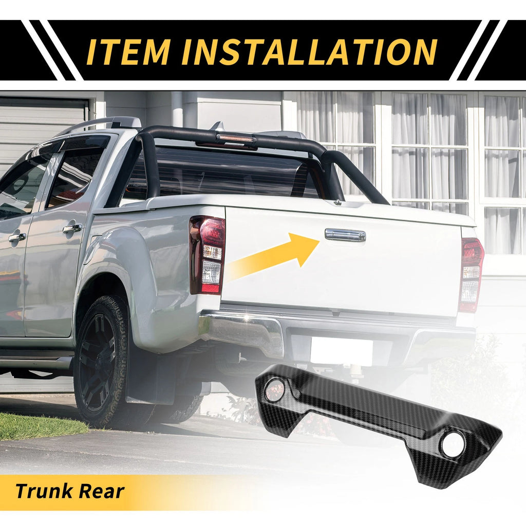 Carbon Fiber Pattern Trunk Handle Bowl Cover for Toyota Tundra (2022–2024)