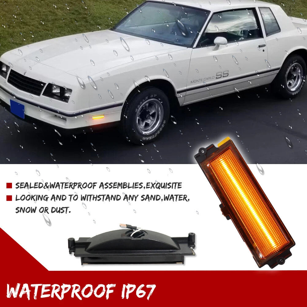 Set of 2 LED Side Marker Lights for Chevy Monte Carlo SS (81–88)