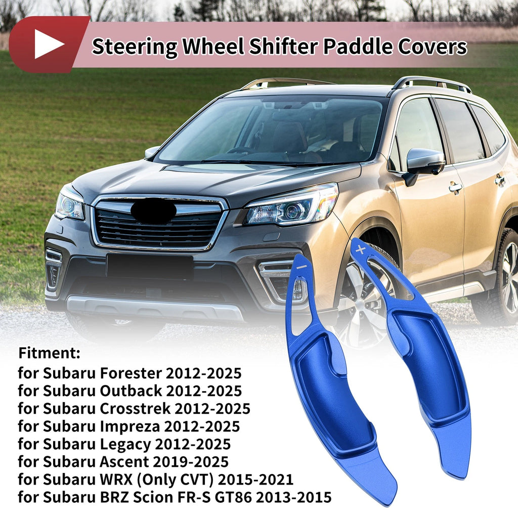 2X Blue Aluminum Alloy Steering Wheel Paddles for Subaru Forester (2012–2025)