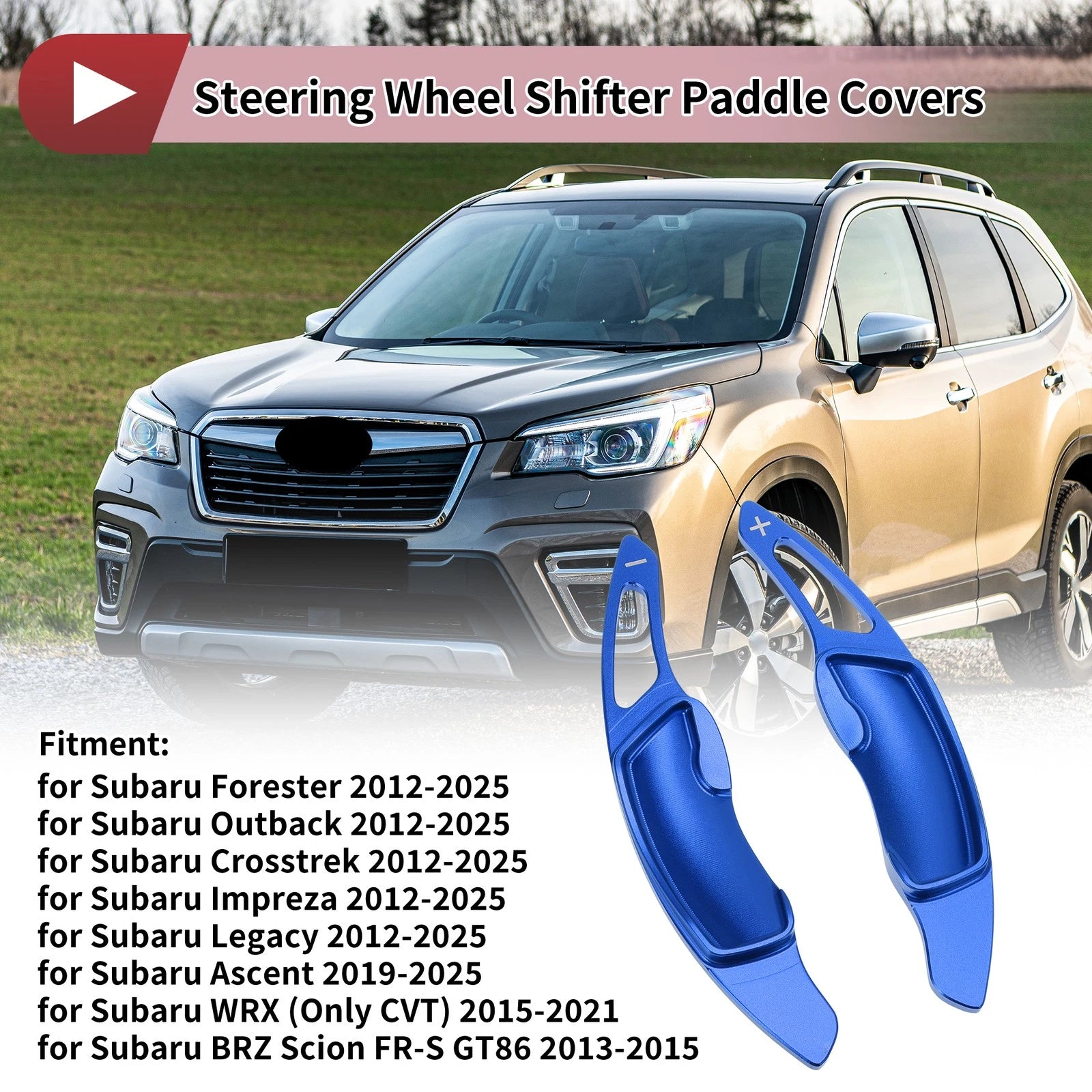 2X Blue Aluminum Alloy Steering Wheel Paddles for Subaru Forester (2012–2025)