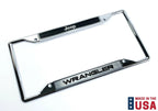 License Plate Frame Chrome w Script Logo for Jeep Wrangler (2007–2018)