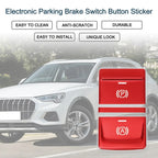 Electronic Parking Brake Switch Button Sticker for Audi Q3 (2019–2020) Red