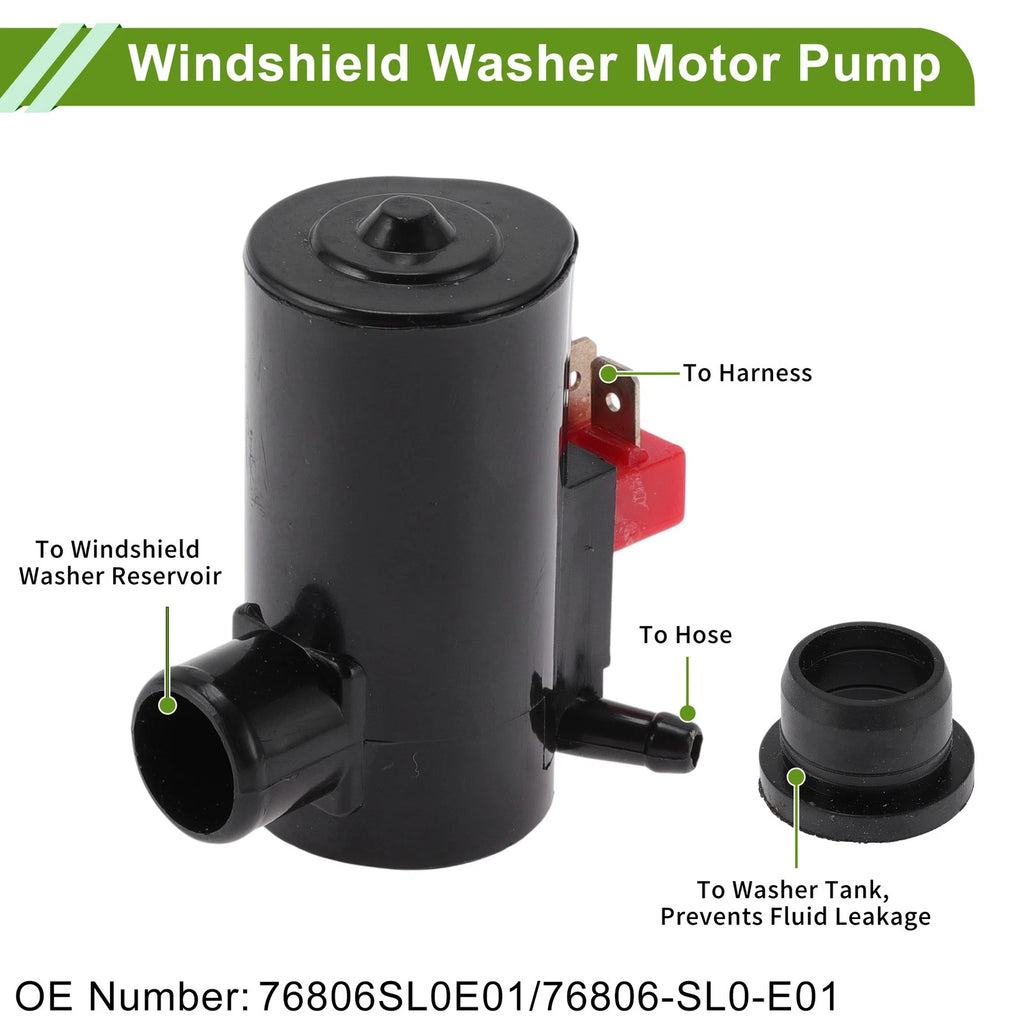 Windshield Washer Pump for Honda Civic (1984–1987) No. 76806SL0E01