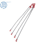 4 Leg Lifting Chain Sling 1/4in × 5ft w/ Grab Hook 6600lbs Capacity G80