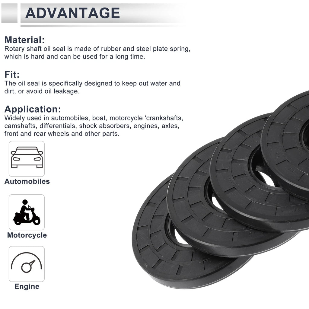 Set of 5 Oil Seal Rotary Shaft Seal Nitrile Rubber 40x90x10mm