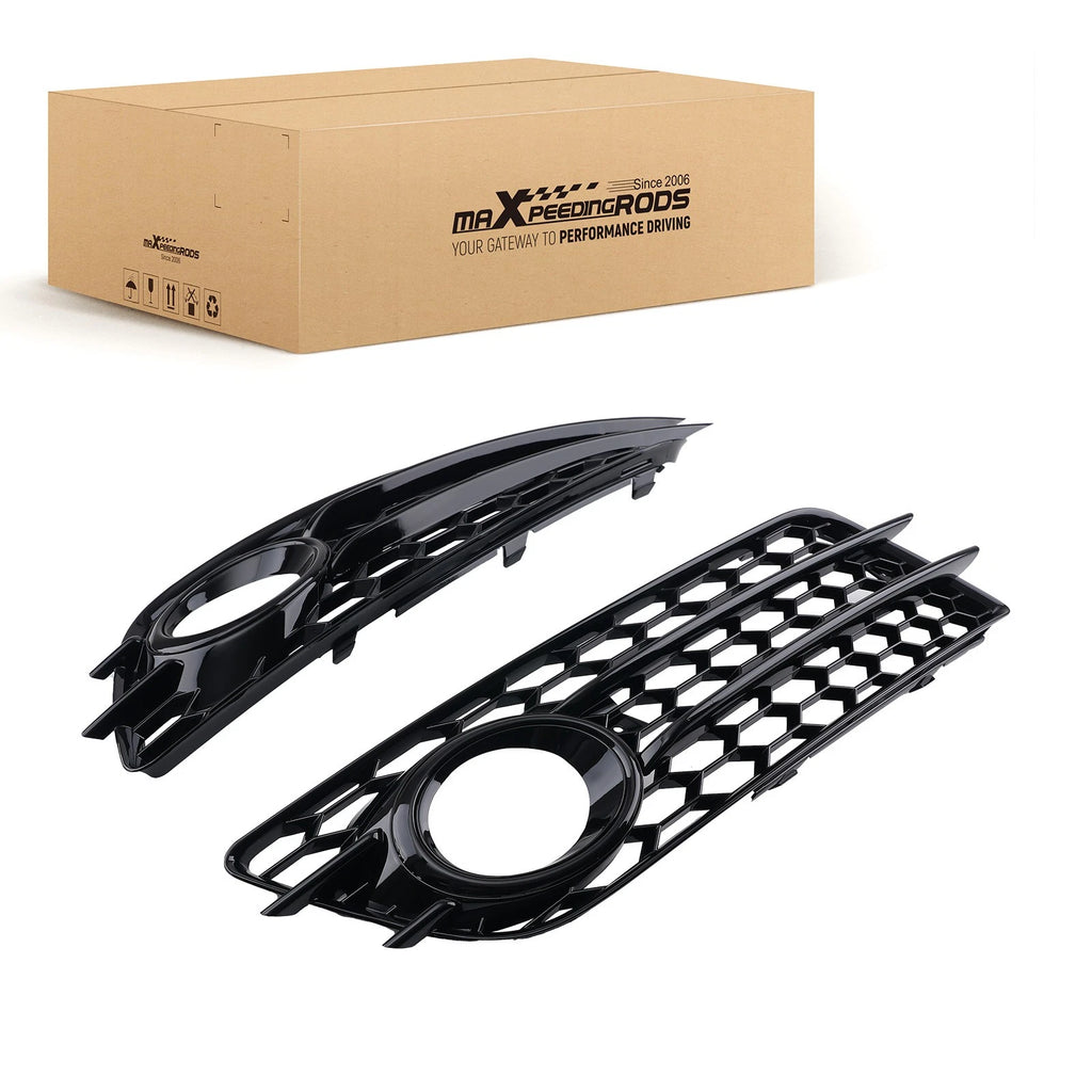 2X Fog Grille Cover Bezel for Audi A4 (2008–2012)