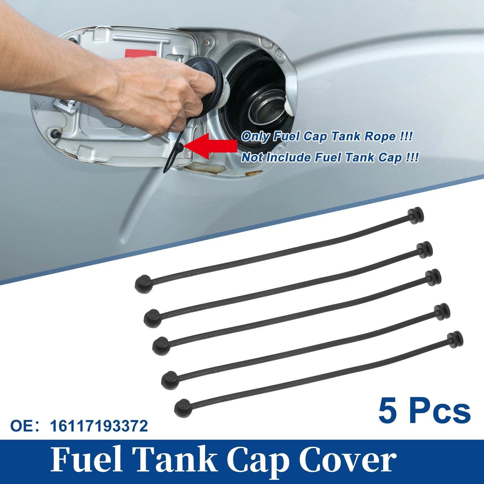 5 Pcs Fuel Tank Cap Tether Rope for BMW 740i (2011–2015) No. 16117193372