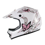 Youth ATV Helmet for Kids (S/M/L/XL) - DOT Approved, Pink/White Full Face