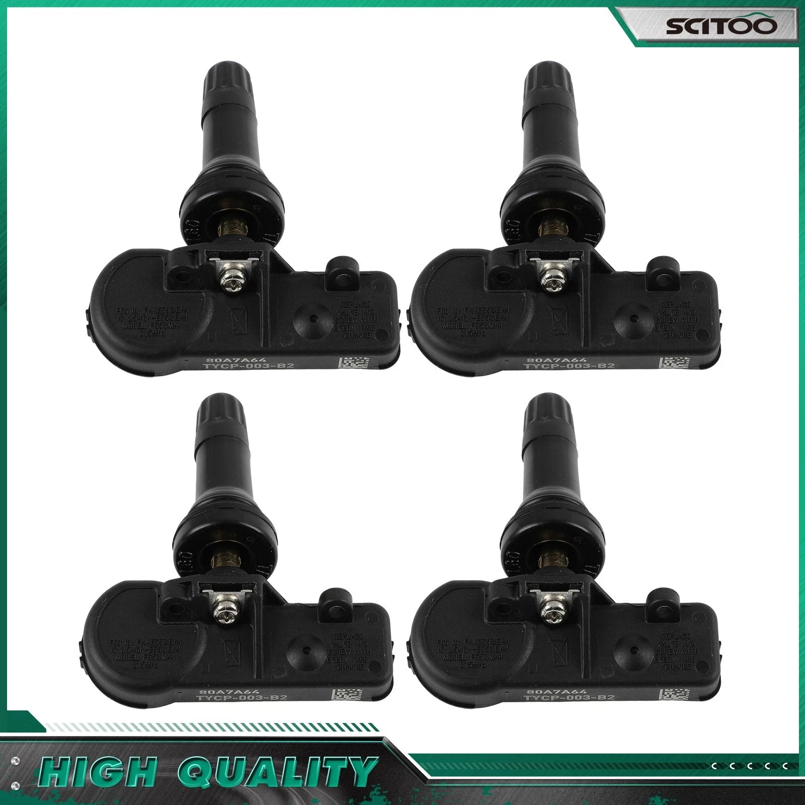 Set of 4 Tire Pressure Monitoring Sensors for Cadillac Chevrolet GMC (974-006) 315MHz