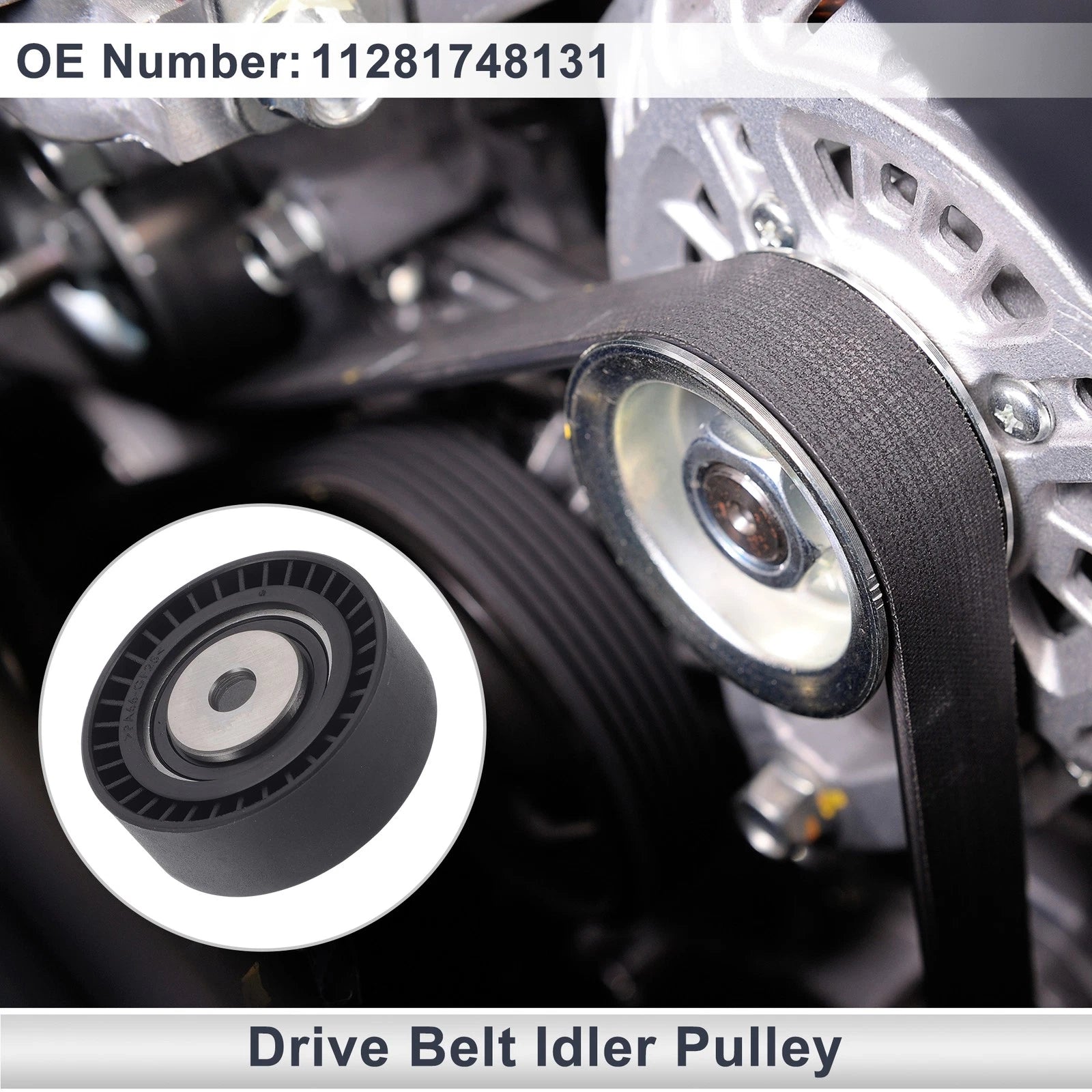 Drive Belt Idler Pulley for BMW Series 3 (1994–2006) No. 11281748131 Black