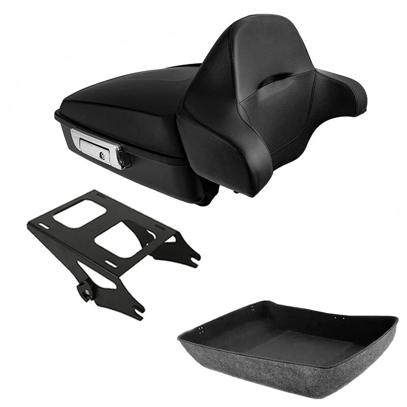 Matte Chopped Trunk Backrest Mount Rack for Harley Street Road Glide (2014–2026)
