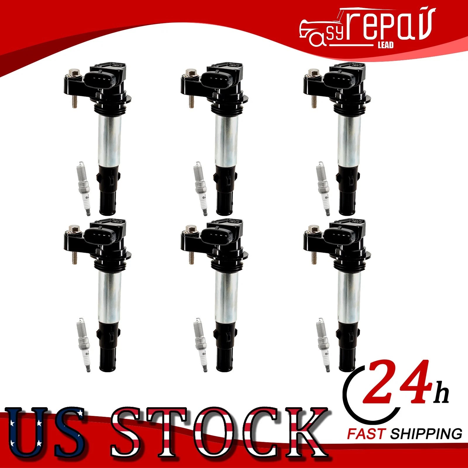 6pcs Ignition Coil & Spark Plug for Saab 9-3 (2006–2009)