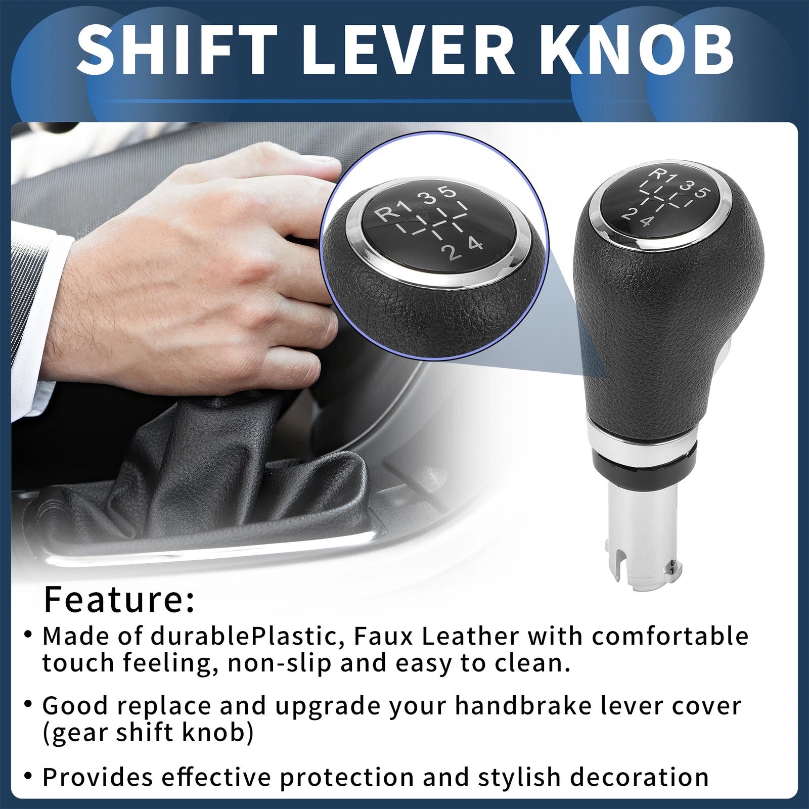 5 Speed Manual Gear Shift Knob for Chevrolet Trax (2013–2020) Plastic Leather