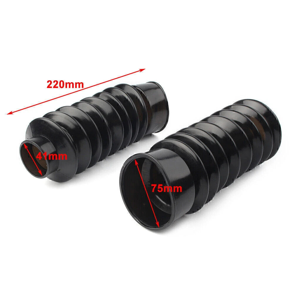 2X 41mm Rubber Fork Boot Gator Cover for Harley Softail Dyna (FXST, FXDWG, FXWG)