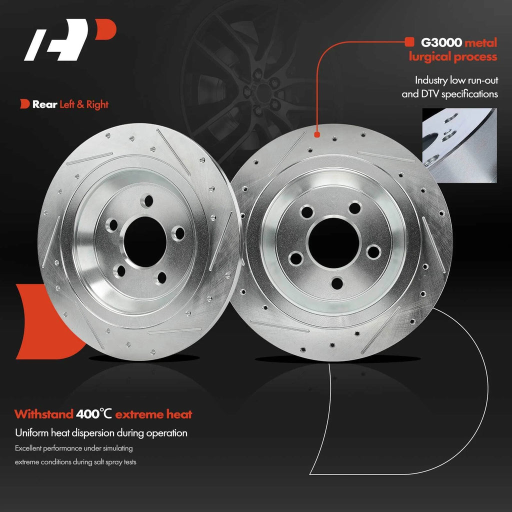 Rear Drilled Brake Rotor for Ford Mustang (2015–2022)