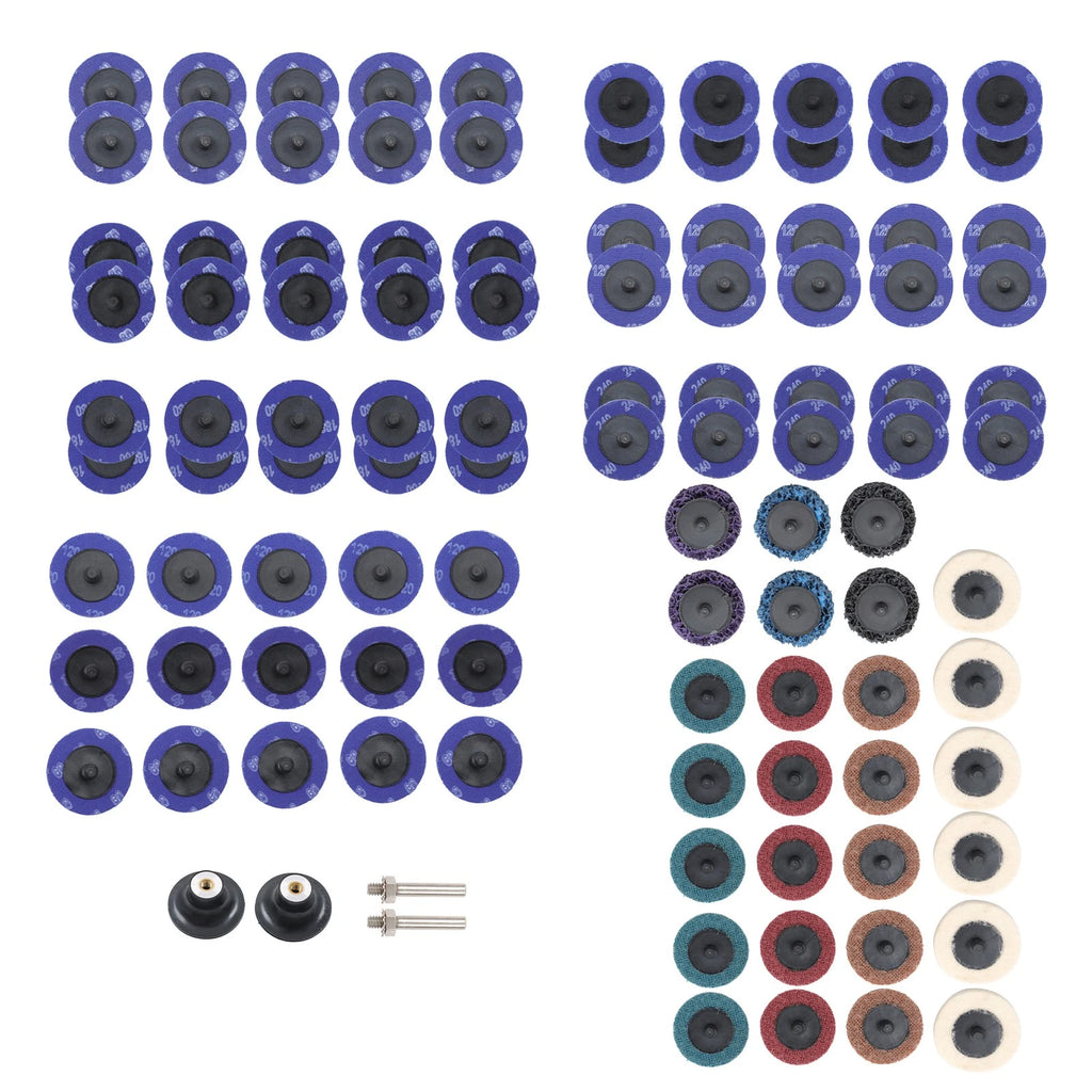 Set of 104 Sanding Discs 40-240 Grit for Drill Die Grinder 2"