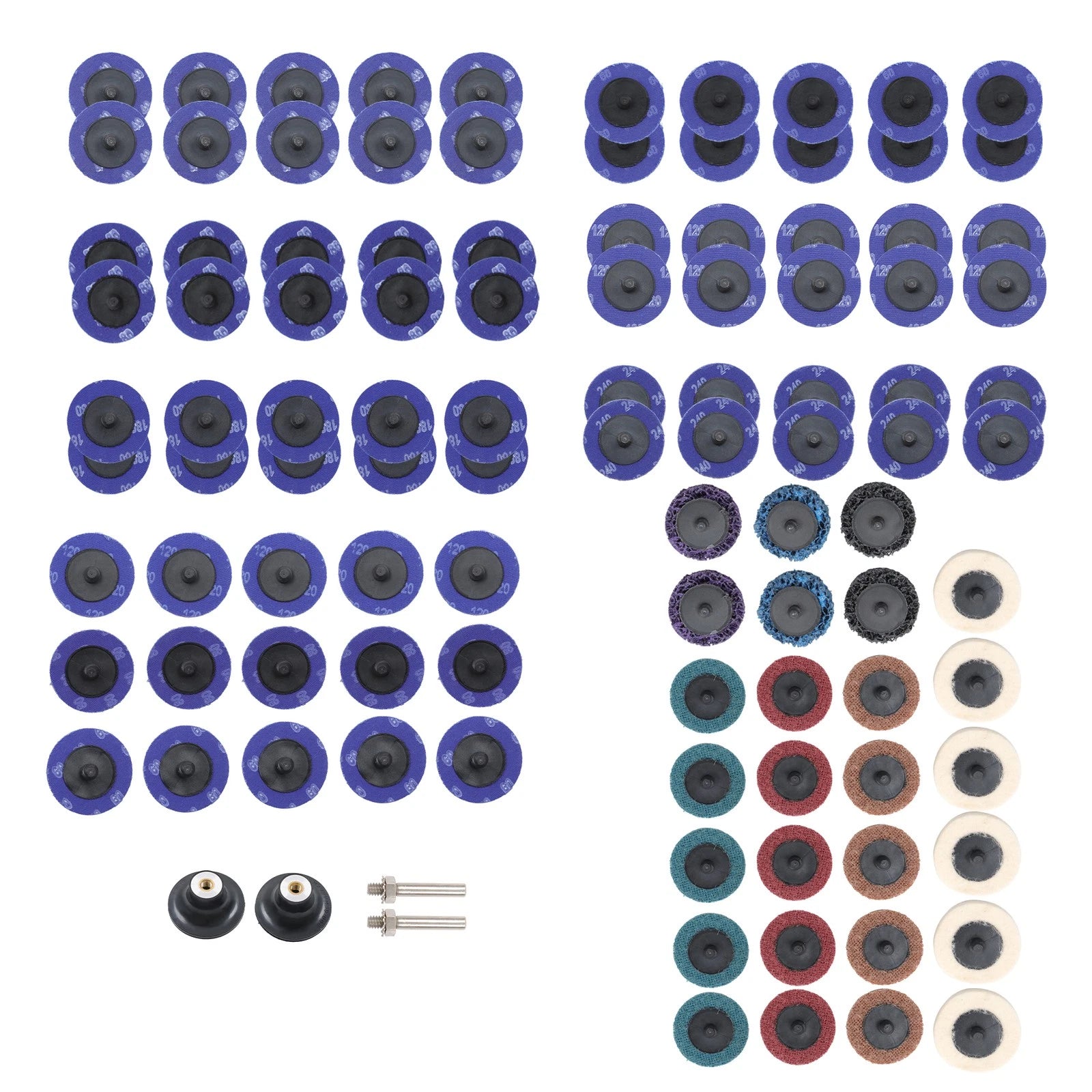 Set of 104 Sanding Discs 40-240 Grit for Drill Die Grinder 2"