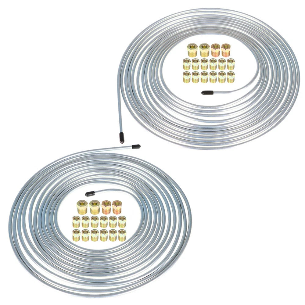 2X Brake Line Tubing Kit for Universal Vehicles (25 Ft. 3/16 & 1/4)