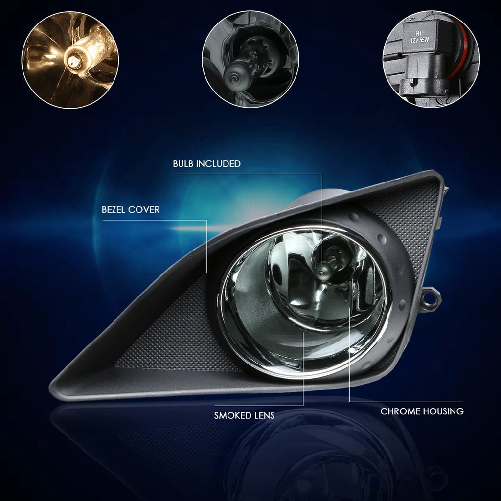Fog Lights for Toyota Corolla (2009–2010) - Smoked Lens, Includes Switch