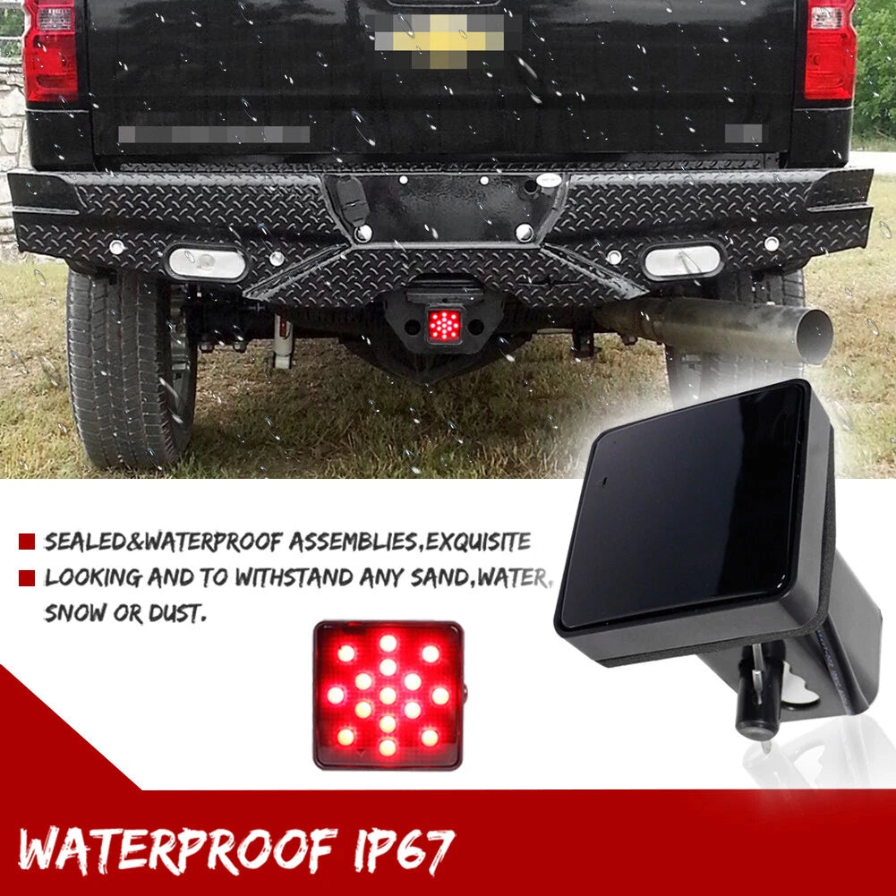 2" Smoked 15-LED Brake Light for Trailer Hitch Cover