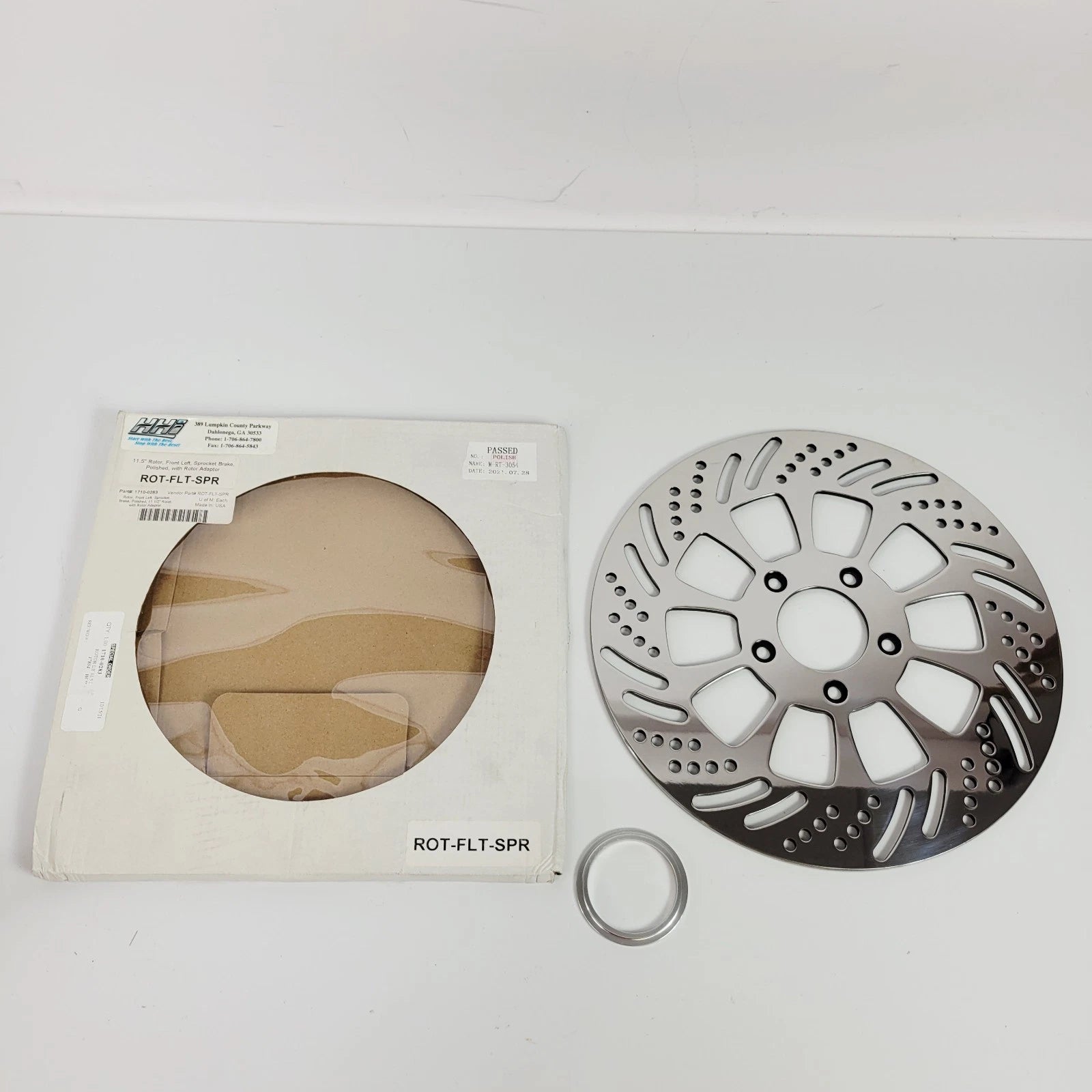 Polished Front Left Rotor 11.5" for Harley Softail Dyna Sportster