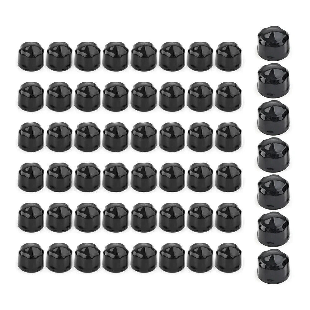 Black Engine Bolt Cap Set for Harley Road King Electra Glide (1999-2016)