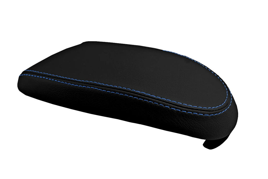 Console Lid Pull Over Cover for Ford Focus (2000–2007) Black Blue Stitch