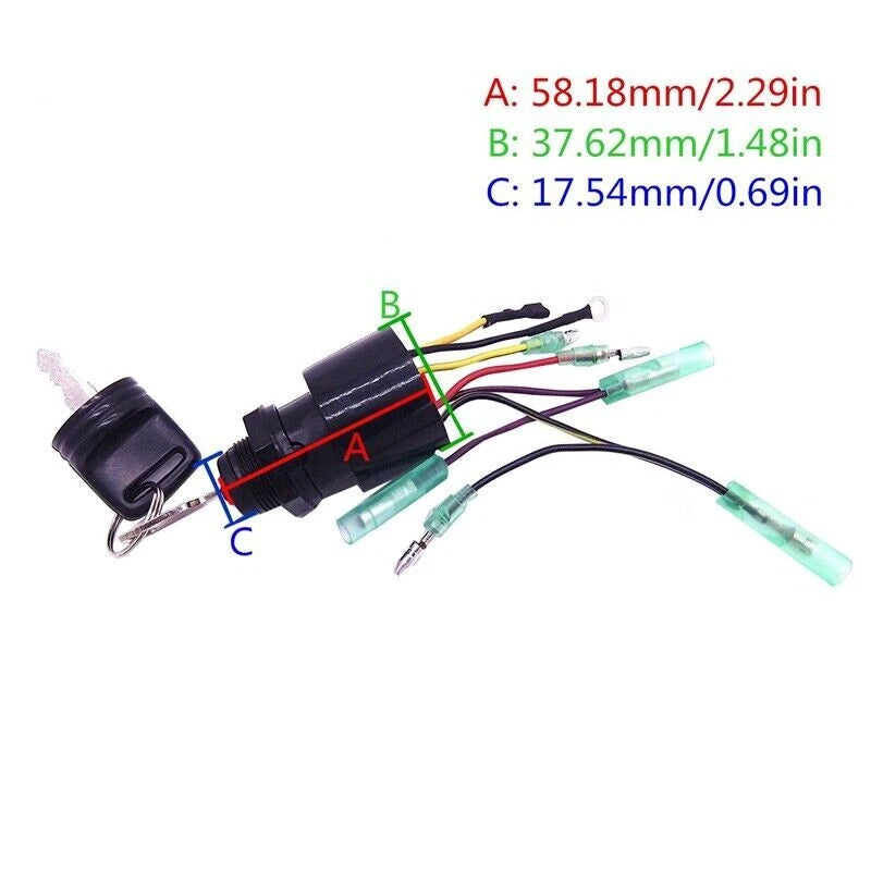 Ignition Key Switch for Mercury Outboard Control Box (87-17009A5)