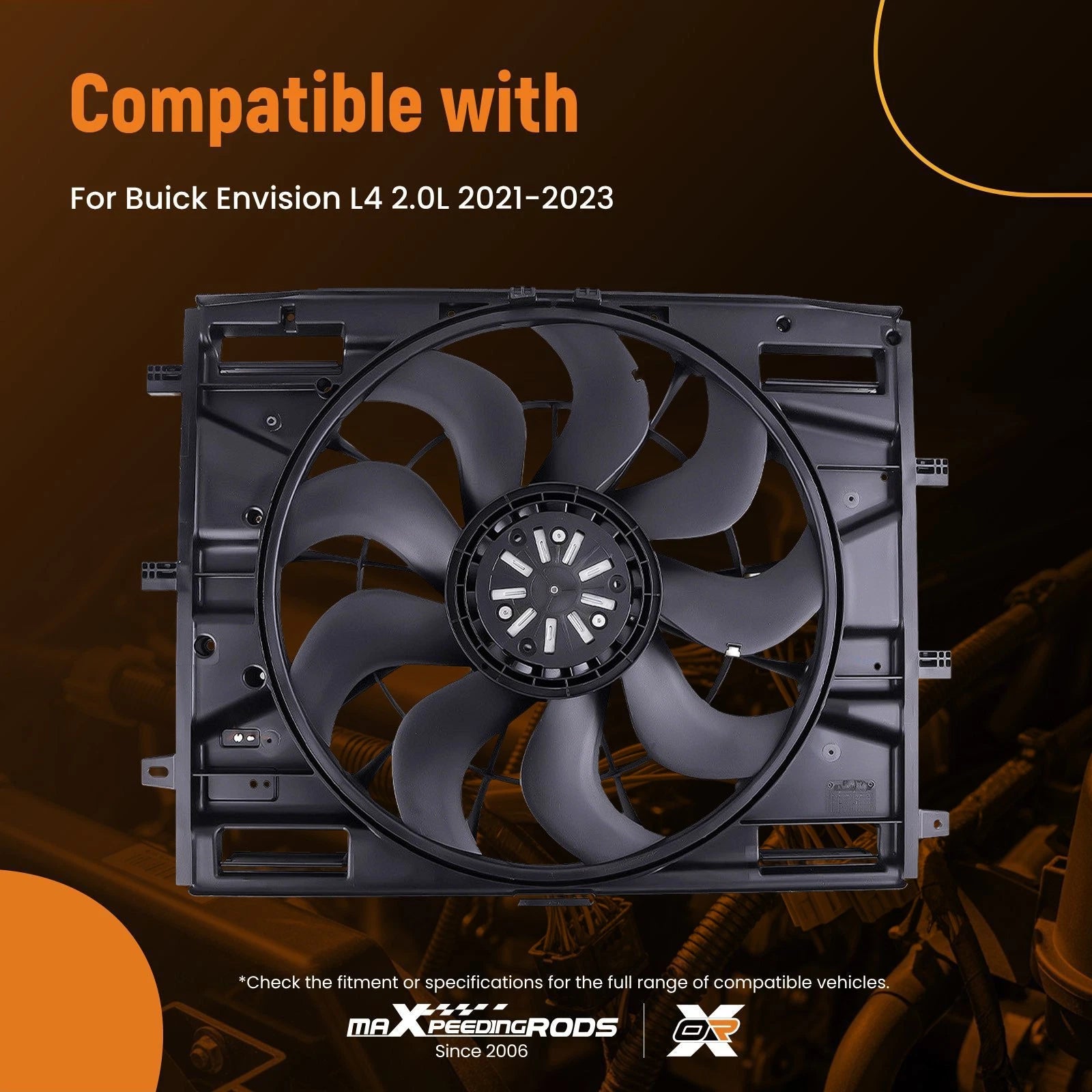 Engine Coolant Radiator Cooling Fan Assembly for Buick Envision (2021–2023)