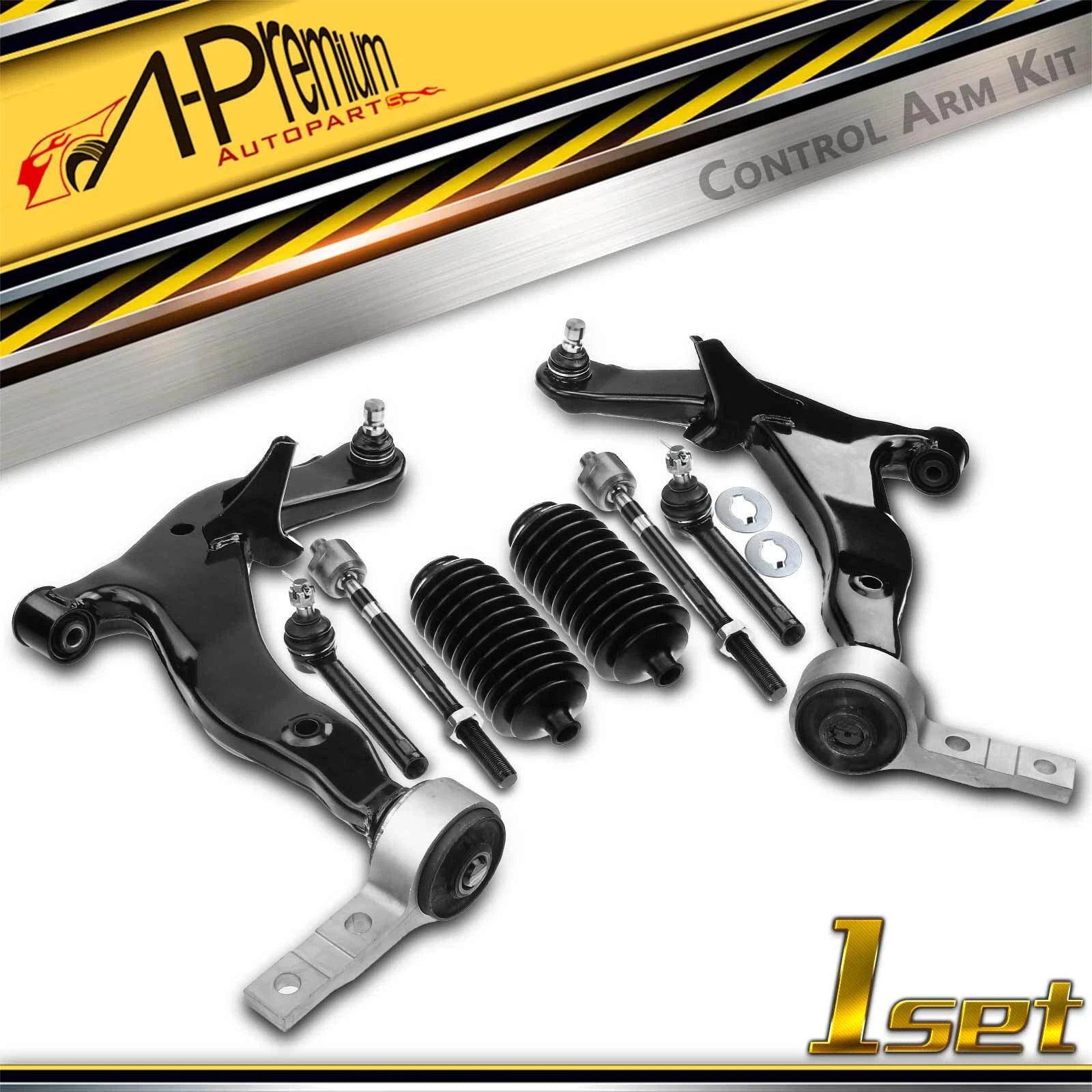 8x Control Arm with Ball Joint Tie Rod End for Nissan Murano (2003–2022)